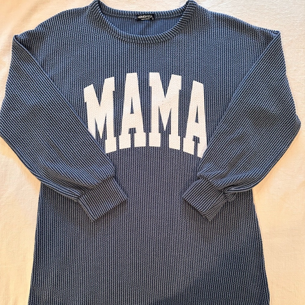 Blue 'MAMA' Sweater